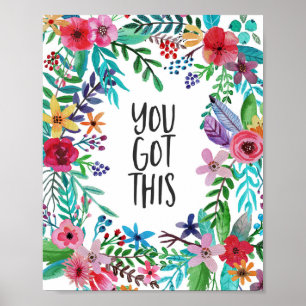 Je hebt dit citaat Cute Boho Floral Poster