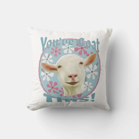 Je hebt dit geit! Aanmoedigend Geit Roze en Blauw Kussen (Voorkant)
