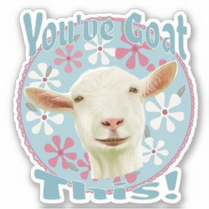 Je hebt dit geit! Aanmoedigend Geit Roze en Blauw Sticker