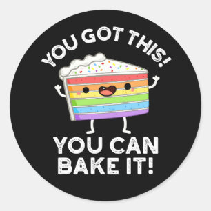 Je hebt dit, je kunt het positief maken, donkere l ronde sticker