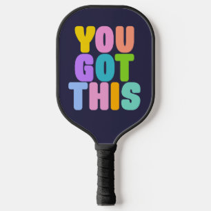 Je hebt dit kleurrijke Inspirerend citaat Pickleball Paddle