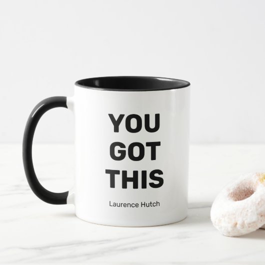 Je hebt dit minimale zwart-wit gepersonaliseerd mok (Met donut)