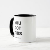 Je hebt dit minimale zwart-wit gepersonaliseerd mok (Voorkant links)