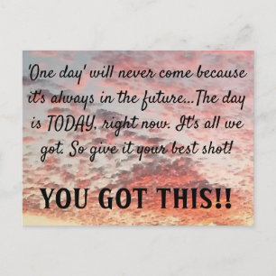JE HEBT DIT Motivatie citaat van Sky Sunset Briefkaart