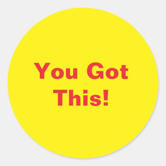 Je hebt dit! Motivatie gele Sticker (Voorkant)