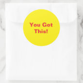 Je hebt dit! Motivatie gele Sticker (Tas)