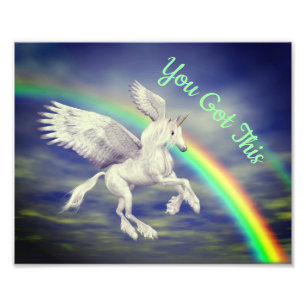 Je hebt dit vliegende eenhoornregenboog Inspireren Foto Afdruk
