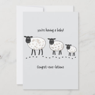 Je hebt een Baby Congrat- Ewe-lations Zwanger Feestdagenkaart