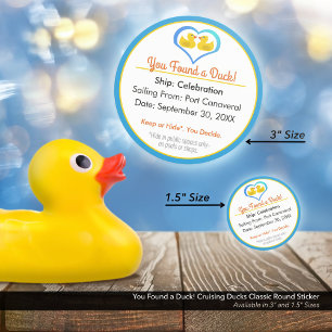 Je hebt een eend gevonden! kruisende eenden ronde sticker