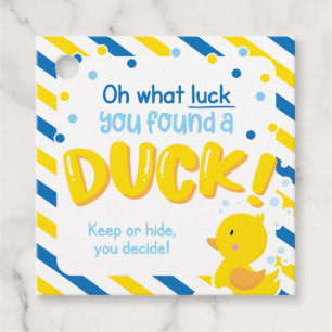 Je hebt een Eend gevonden! Square Cruise Duck Labe Bedankjes Labels