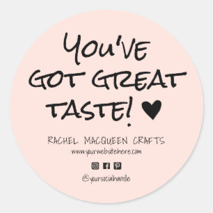 Je hebt een geweldige smaak zakelijke website Soci Ronde Sticker