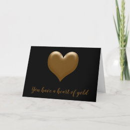 Je hebt een hart van Gold Elegant Black Gold Heart Feestdagen Kaart