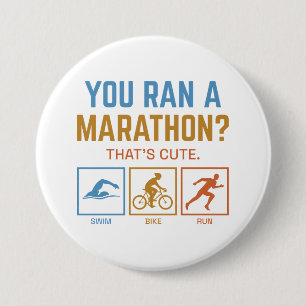 Je hebt een marathon ronde button 7,6 cm