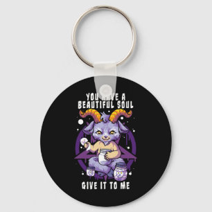 Je hebt een mooie sol satanische baphomet Hwe Sleutelhanger