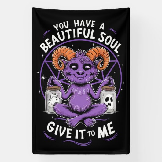 Je hebt een mooie sol satanische baphomet spandoek (Verticaal)