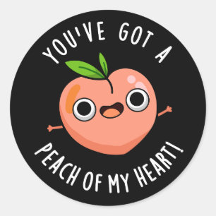 Je hebt een peach van mijn hartenfruitpun, donkere ronde sticker
