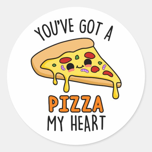 Je hebt een Pizza mijn hart grappige pizza pun Ronde Sticker (Voorkant)