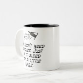 Je hebt geen hechtingen nodig tweekleurige koffiemok (Voorkant links)