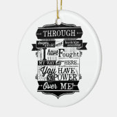 Je hebt geen macht over mij keramisch ornament (Links)