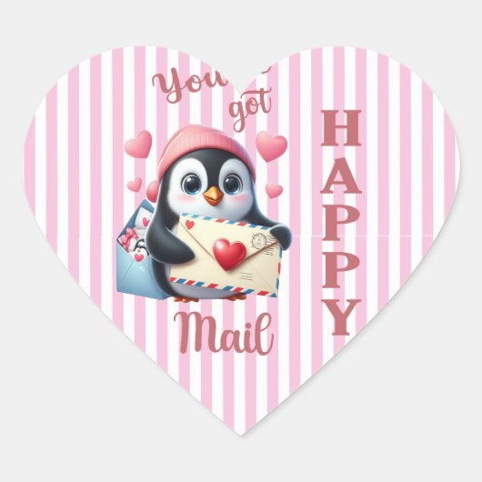 Je hebt Happy Mail Heart Sticker (Voorkant)