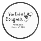 Je hebt het gedaan felicitaties afstuderen voeg st hockey puck (Voorkant)