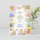 Je hebt het gerookt, waterverf slak blij met je ve kaart (Staand voorkant)