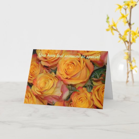 Je hebt iemand verloren die zo bijzonder is kaart (Gele Bloem)