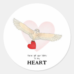 Je hebt je klauwen in mijn hart uil ronde sticker