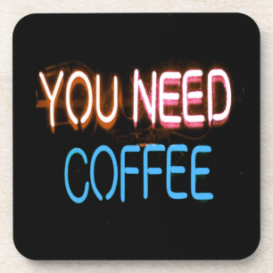 Je hebt koffie nodig, Caffine Neon Sign Bier Onderzetter