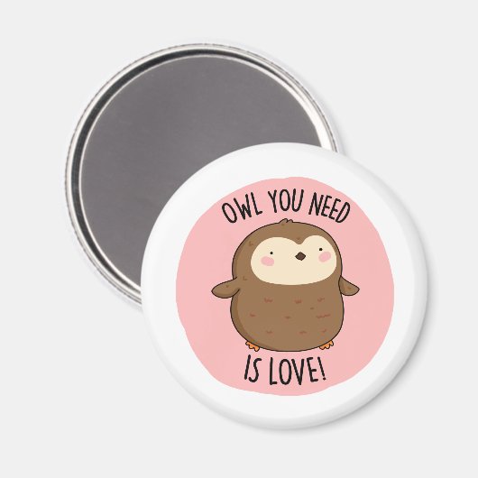 Je hebt liefde nodig, grappige bruine boompun magneet (Voorkant / Achterkant)