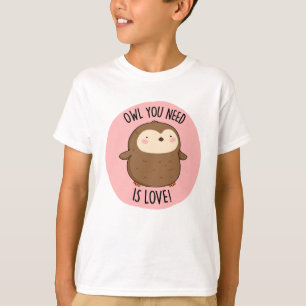 Je hebt liefde nodig, grappige bruine boompun t-shirt