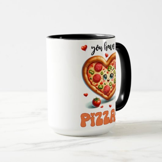 Je hebt mijn hart pizza Schattigee Passen getrouwd Mok (Voorkant rechts)