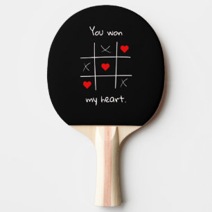 Je hebt mijn hart Tic-Tac-Toe Valentijns gewonnen Tafeltennisbatje