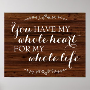 Je hebt mijn hele hart voor mijn hele leven quote poster