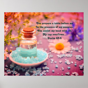 "Je hebt mijn kop met olie" Psalm 23:5 profetisch Poster