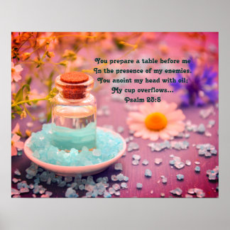 "Je hebt mijn kop met olie" Psalm 23:5 profetisch Poster