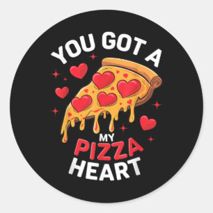 Je hebt mijn Pizza Heart Valentijnsdag Kinder Ronde Sticker