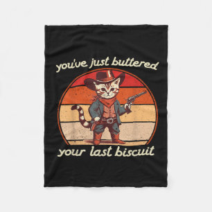 Je hebt net je laatste koekje Westerne kat gepoft Fleece Deken