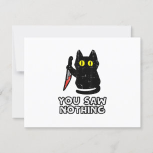 Je hebt nog niets gezien van Black Cat Funny Hallo RSVP Kaartje
