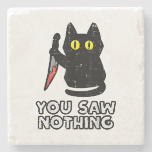 Je hebt nog niets gezien van Black Cat Funny Hallo Stenen Onderzetter