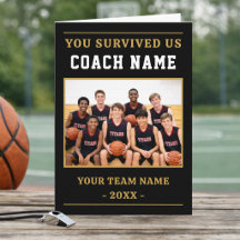 Je hebt ons overleefd Coach Grappige Basketbal Fot