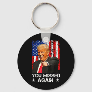 Je hebt opnieuw twee keer gemist Trump 2025 Vlag v Sleutelhanger