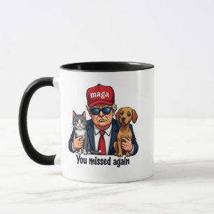 Je hebt weer gemist Red de huisdieren Trump Verkie Mok