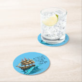 Je hoeft geen gek zeilschip te zijn ronde kartonnen onderzetter (Insitu)