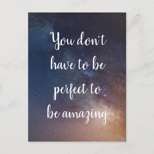 JE HOEFT NIET PERFECT TE ZIJN - Night Sky Quote Briefkaart (Voorkant)