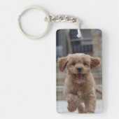 Je hond | 2 Foto-upload Cute Pet Afbeelding Sleutelhanger (Voorkant)
