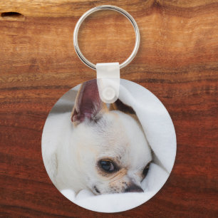 Je hond puppy foto chihuahua op maat sleutelhanger