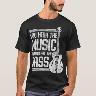 Je hoort de muziek maar je voelt de gitaar t-shirt