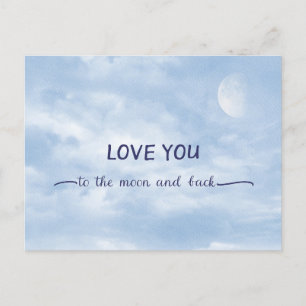 Je houdt van de maan en de achterste getextureerde briefkaart