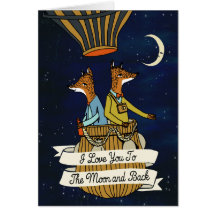 Je houdt van de maan en de rug - Cute Fox Couple